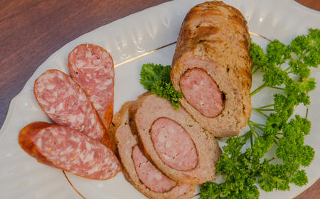Rolada stuffed with Polish sausage
